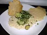 Ricetta Risotto con sedano rapa zucchini e cialde di formaggio