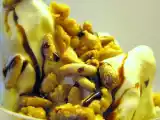 Ricetta Gelato di crema, pinoli pralinati e melassa di fichi