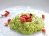 Ricetta Risotto con crema di piselli e pancetta