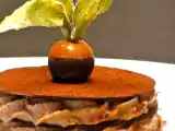 Ricetta Millefoglie di cioccolato con mousse di castagne, salsa di cachi