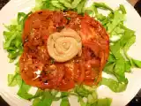 Ricetta Rose di tonno e salmone con pomodori alla piastra.