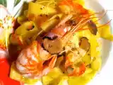 Ricetta Pappardelle con gamberoni, funghi e tartufo