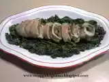 Ricetta Rotolo di tacchino con funghi su letto di spinaci