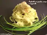 Ricetta Tagliatelle con granchio, scampi e mazzancolle e porri stufati e philadelphia