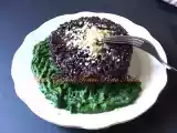 Ricetta Riso venere al gorgonzola e purè di spinaci
