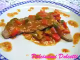 Ricetta Fettine di bovino in salsa di peperoni