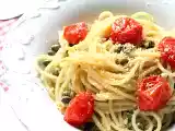 Ricetta Spaghetti con bottarga, capperi e pomodorini confit