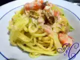 Ricetta Tagliolini gamberi, salmone e noci