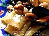 Ricetta Paccheri con le cozze fagioli e pesto di basilico fresco