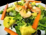 Ricetta Insalata di gamberoni, ananas e semi si sesamo