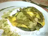 Ricetta Ravioli di carne al pesto con patate e fagiolini
