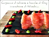 Ricetta Carpaccio di salmone con bacche di goji in emulsione di wasabi