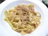 Ricetta Tagliatelle gamberi e pancetta