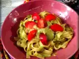 Ricetta Tagliatelle di mais con crema di avocado aromatizzata alla graviola