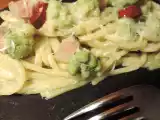 Ricetta Spaghetti con crema di broccolo romanesco e guanciale
