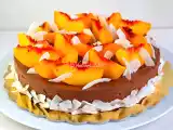 Ricetta Torta mousse di cioccolato, pesche e cocco