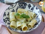 Pasta con crema di ricotta e basilico