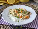 Ricetta Spezzatino di salmone con funghi e carote