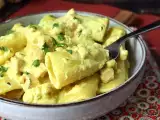 Ricetta Paccheri cremosi con salmone, menta e zafferano