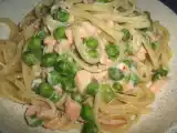 Ricetta Linguine con salmone e piselli
