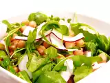 Ricetta Insalata di ceci, scaglie di cocco e rucola