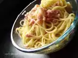 Ricetta Rivisitazione in cucina : spaghetti alla carbonara con marsala e noce moscata