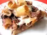 Ricetta Una robusta pasta al forno, radicchio, taleggio e speck