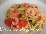 Ricetta Linguine di gragnano con gambero rosso e zucchine