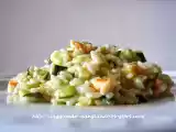 Ricetta Riso con gamberi, porri e zucchine