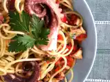 Ricetta Spaghetti al polpo e peperoni