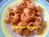 Ricetta Orecchiette rosse con pancetta e mozzarella