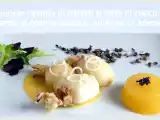 Ricetta Seppie ripiene ai datteri e latte di cocco, crema di mais e passito, gelatina di ananas