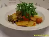 Ricetta Paccheri ai stracci di manzo e rucola