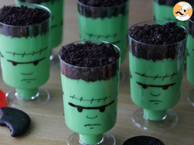 Ricetta halloween - bicchierini frankenstein