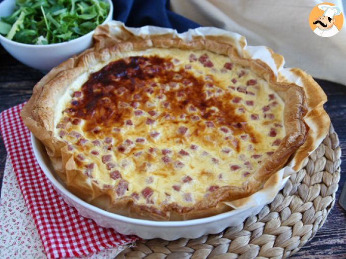 Quiche leggera al prosciutto cotto, la torta salata preparata con yogurt bianco