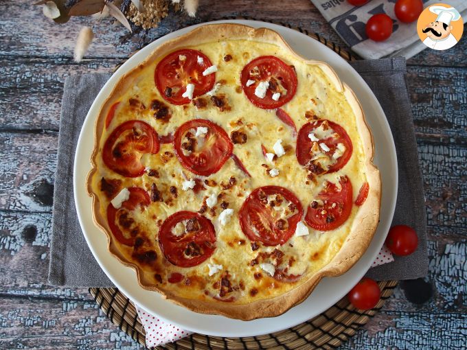 Quiche vegetariana con pomodori e feta