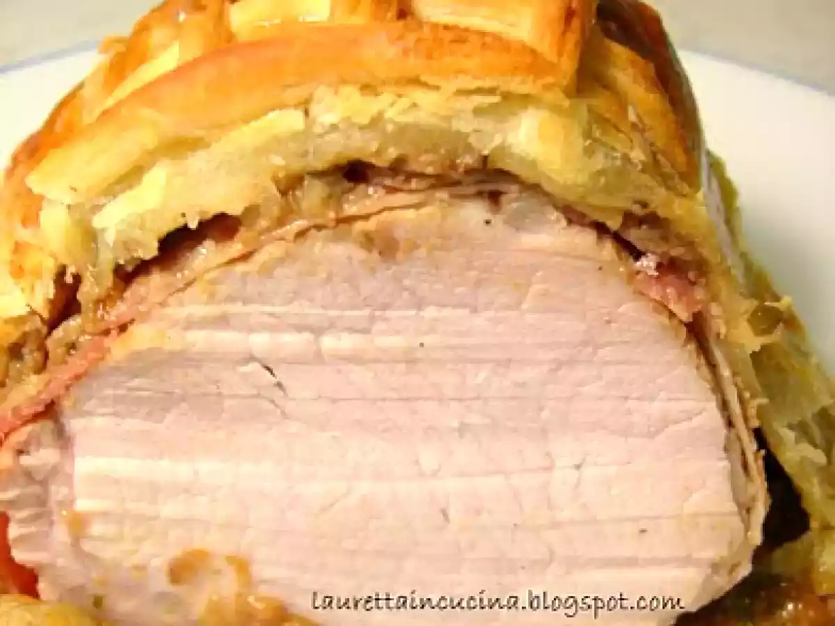 Arista in crosta con crema di funghi