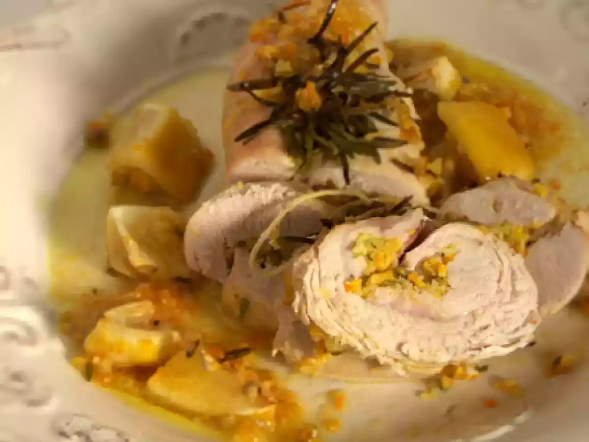 Arrosto arrotolato al profumo d'agrumi