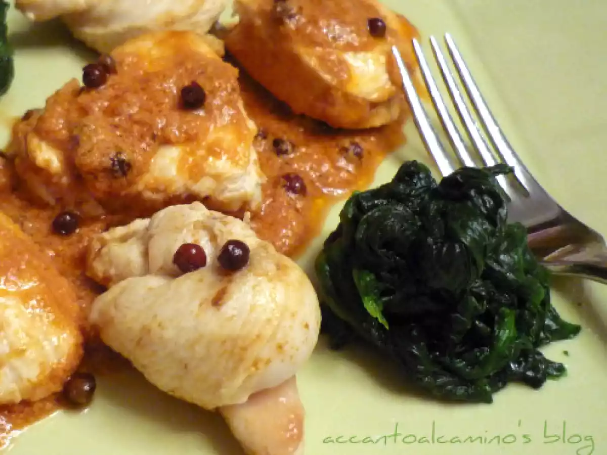 Bocconcini di pollo al pepe rosa