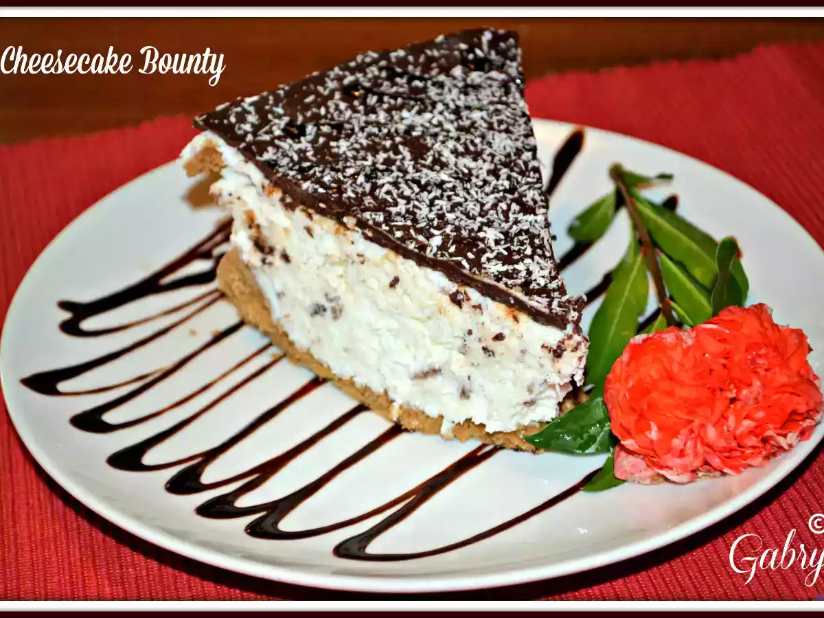 Cheesecake Bounty con cuore di cioccolato fondente - foto 2