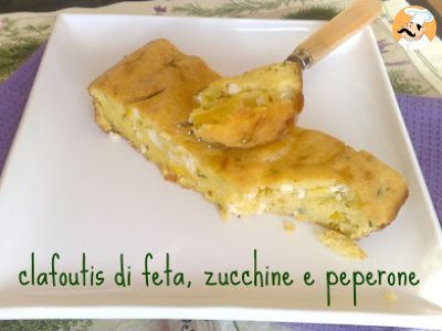 Clafoutis di feta, zucchine e peperoni