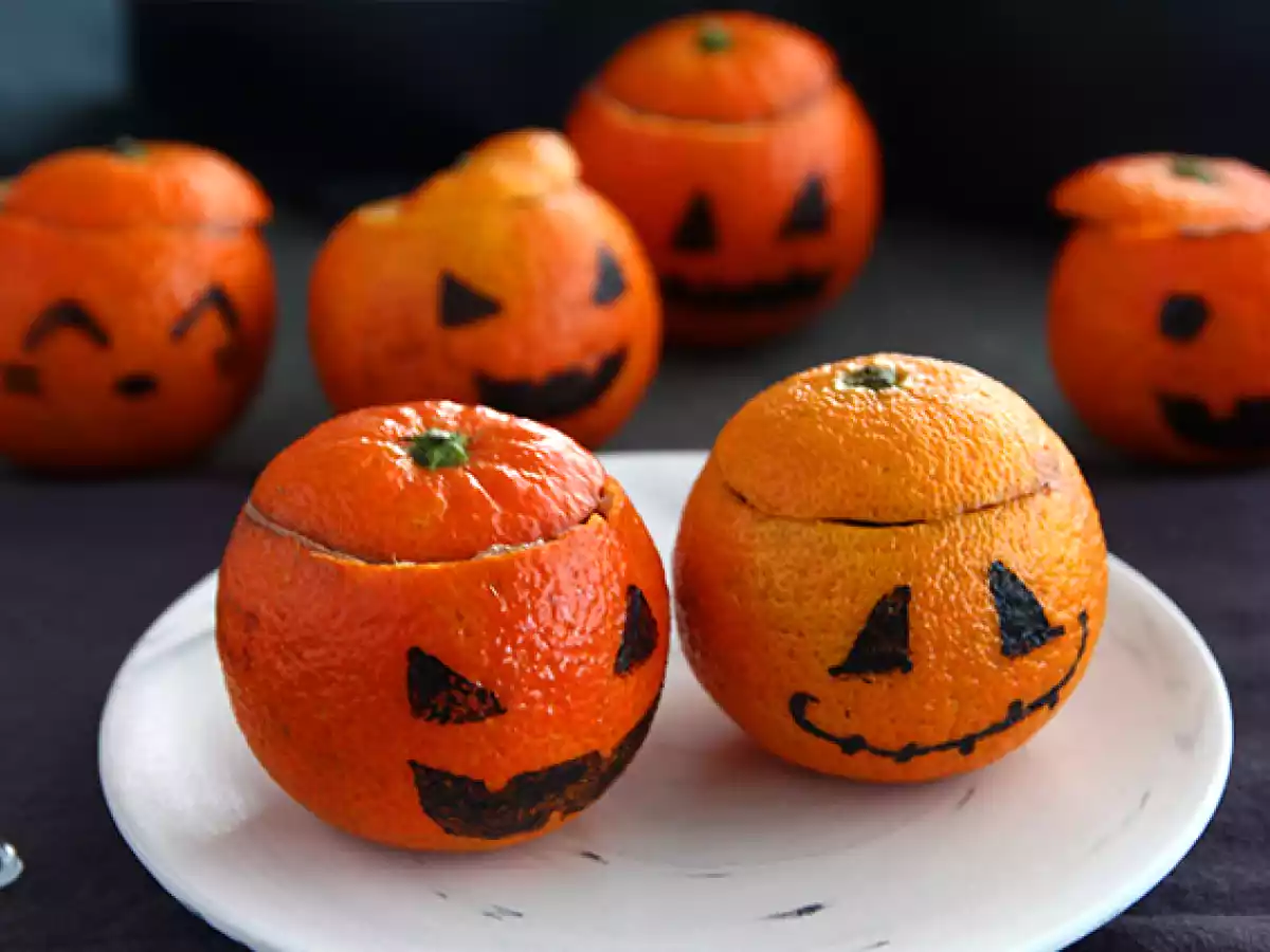 Clementine di Halloween ripiene con mousse al cioccolato - foto 2