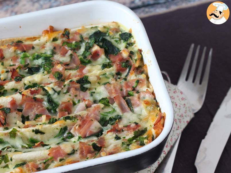 Cosa fare con le tortillas? Un ottimo gratin di Prosciutto, spinaci e mozzarella - foto 9