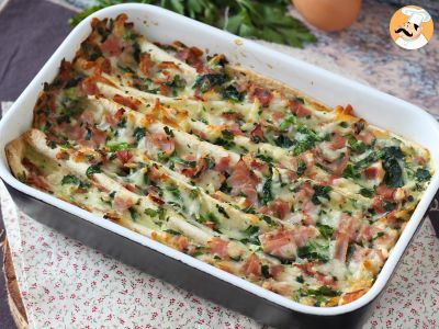 Cosa fare con le tortillas? Un ottimo gratin di Prosciutto, spinaci e mozzarella - foto 3