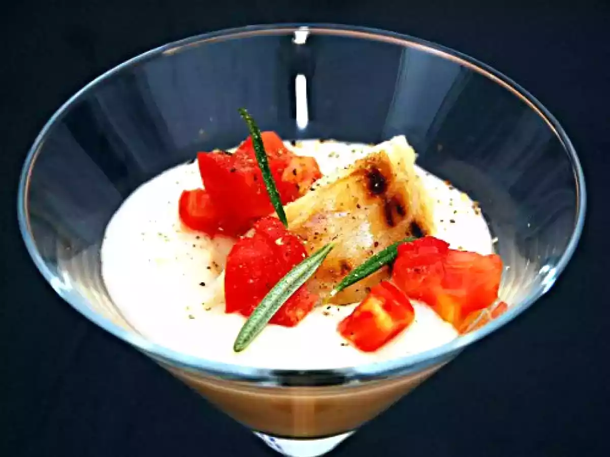 Crema di fagioli di Pigna con Baccalà al Rosmarino