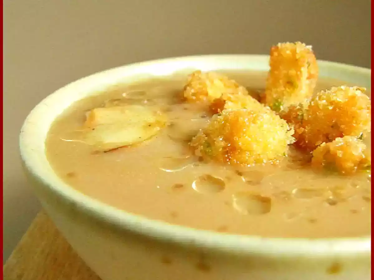 Crema di pane tostato con chips di sedano rapa e funghi porcini - foto 2