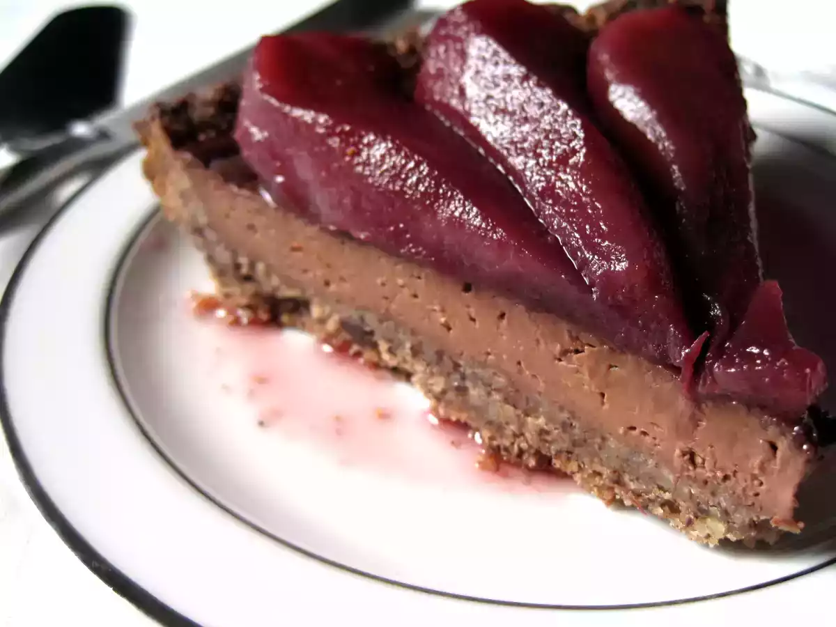 Crostata al cioccolato con pere al vino rosso - foto 5