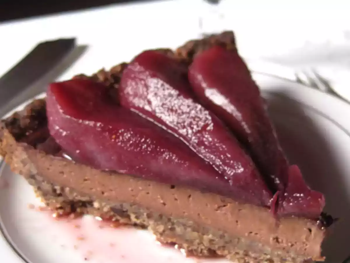 Crostata al cioccolato con pere al vino rosso - foto 6