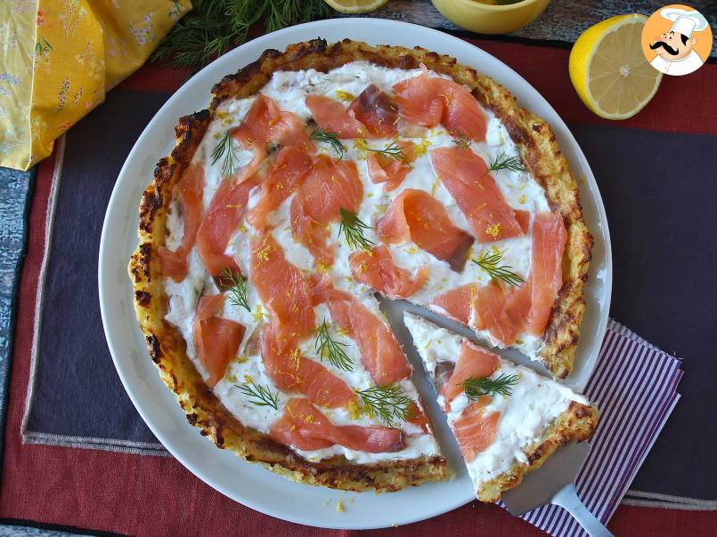 Crostata al salmone affumicato, yogurt greco e limone con base di patate - foto 7