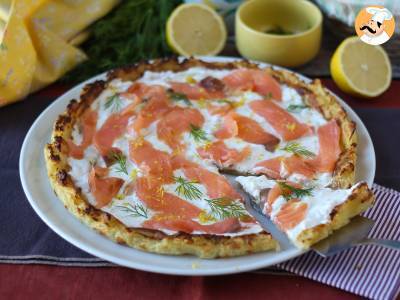 Crostata al salmone affumicato, yogurt greco e limone con base di patate - foto 5